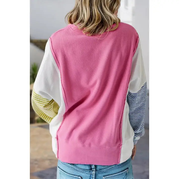 Striped Color Blocked Long Sleeve