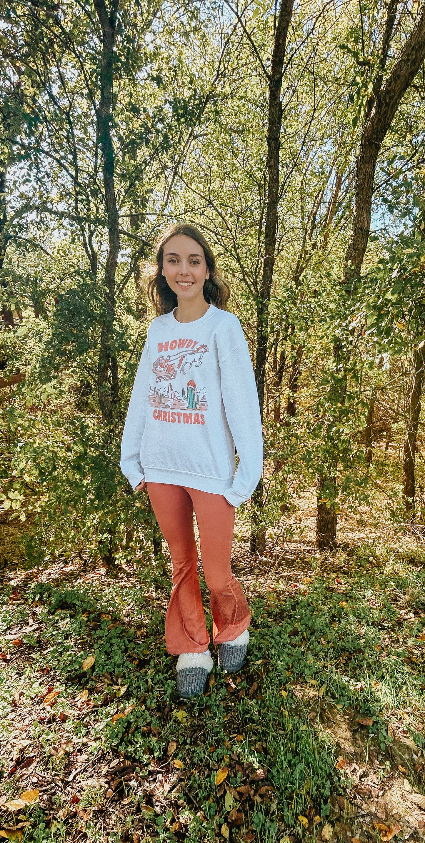 White Howdy Christmas Crewneck