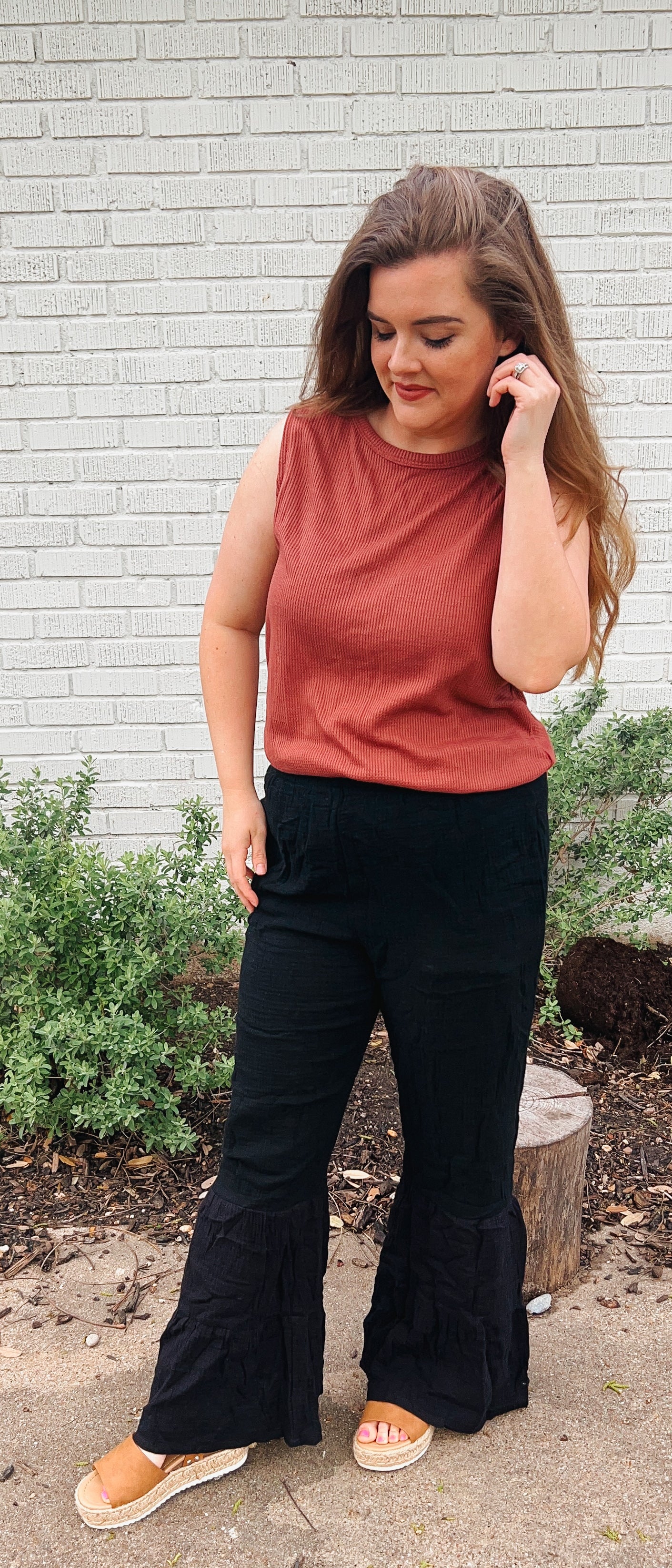 Rust Red Crew Neck Tank