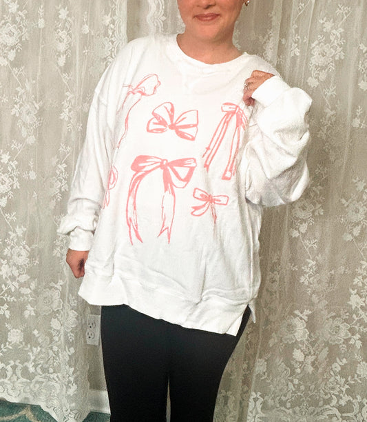 Bow Corded Long Sleeve Top