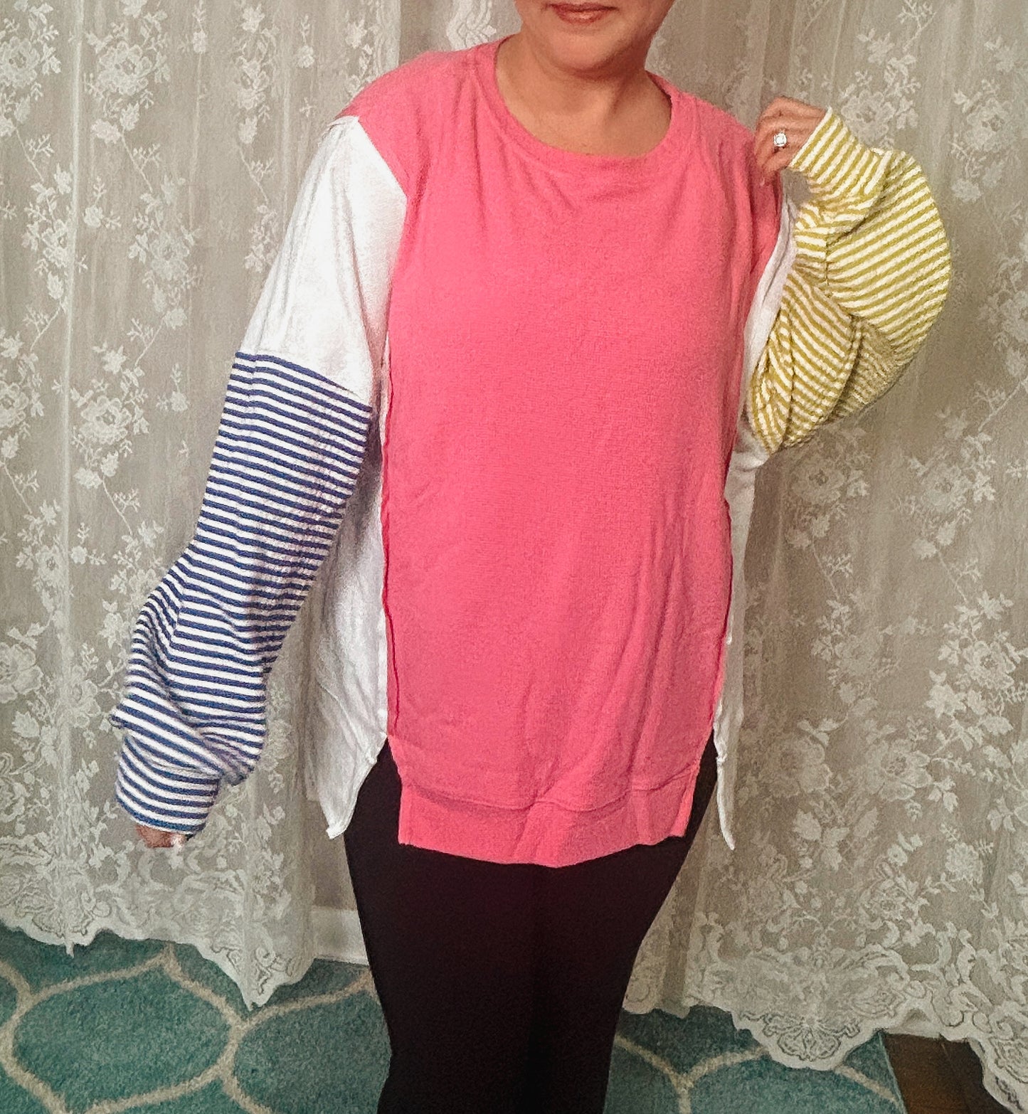 Striped Color Blocked Long Sleeve