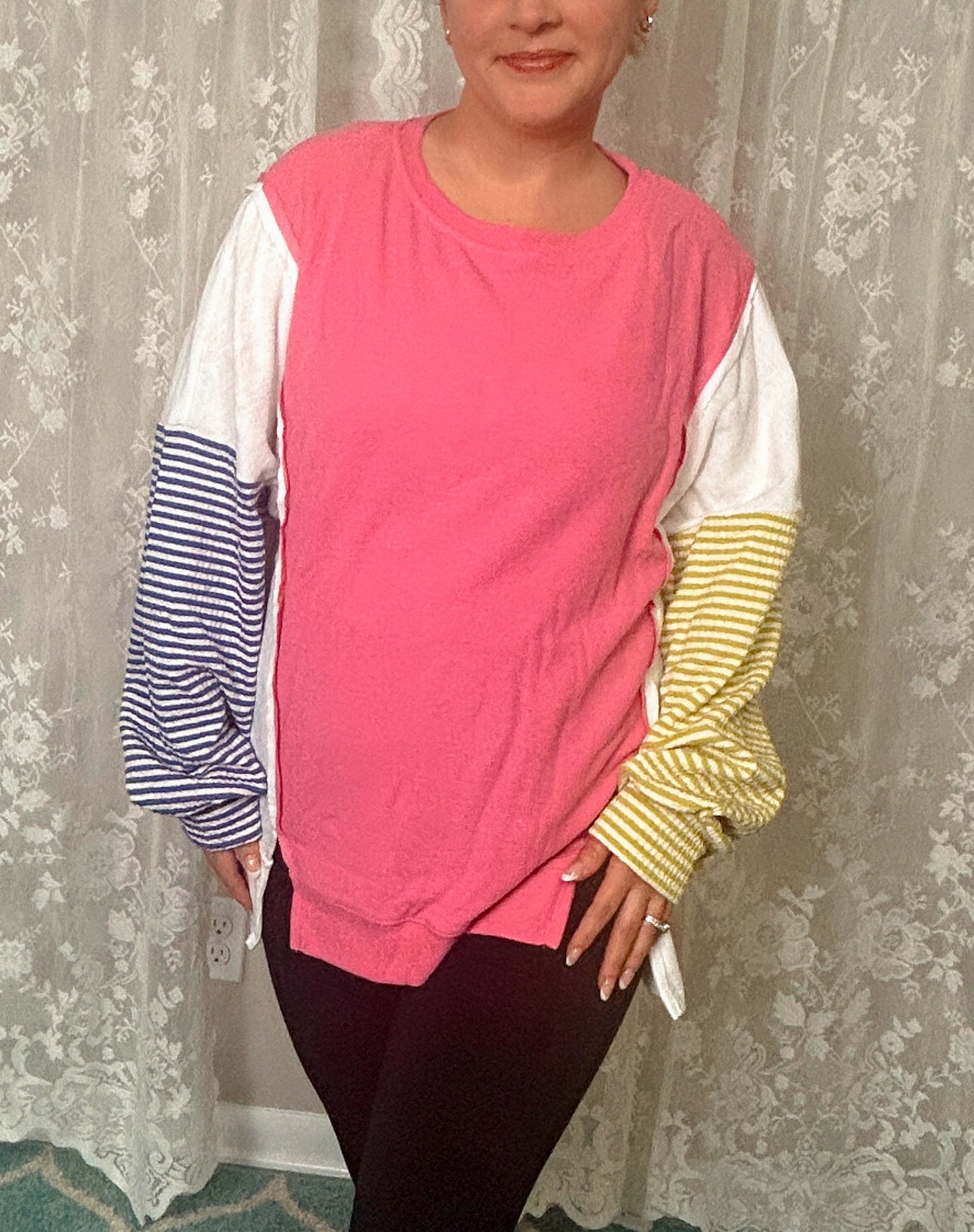 Striped Color Blocked Long Sleeve
