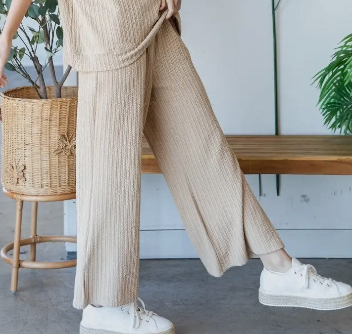 Waffle Textured Knit Pants