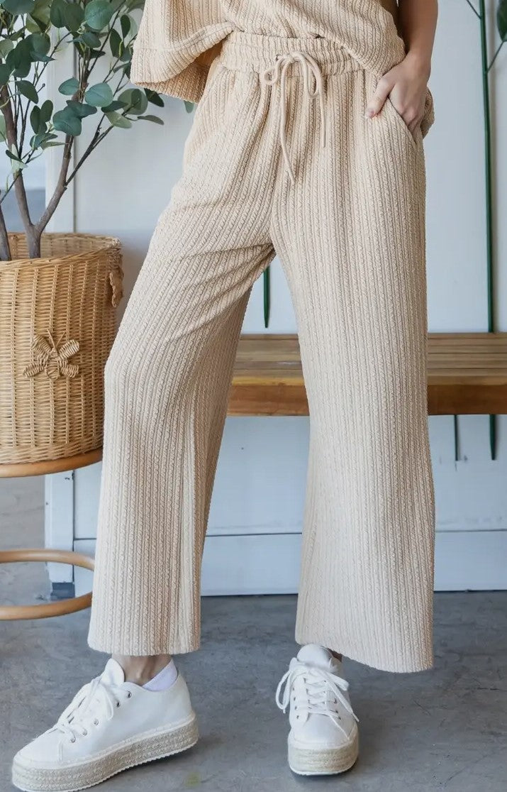 Waffle Textured Knit Pants