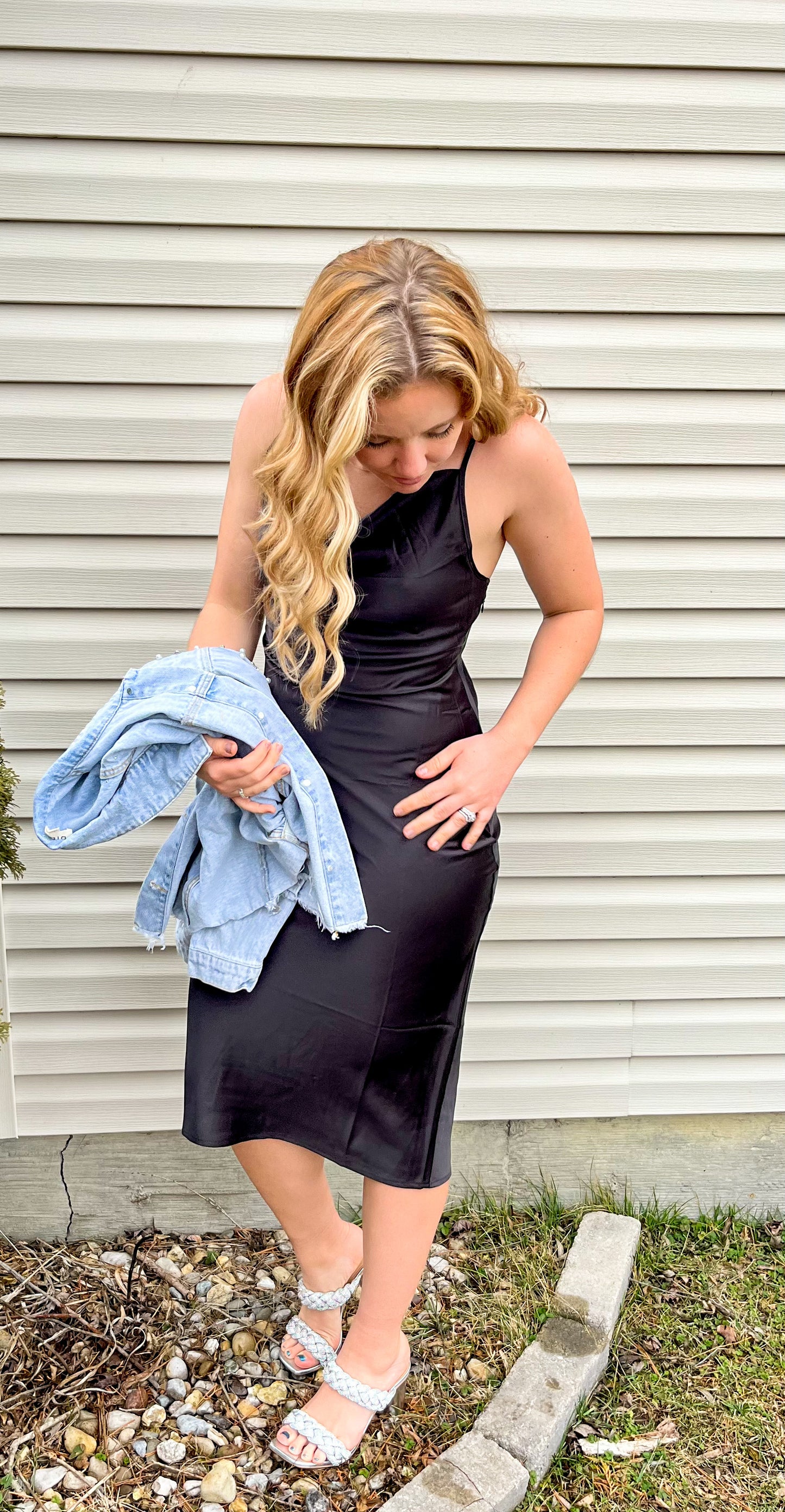 Silky black dress